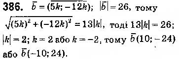 Завдання № 386 - § 9. Множення вектора на число - ГДЗ Геометрія 9 клас О.С. Істер 2017