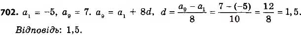 Завдання № 702 - § 16. Арифметична прогресія, її властивості. Формула n-го члена арифметичної прогресії - ГДЗ Алгебра 9 клас О.С. Істер 2017