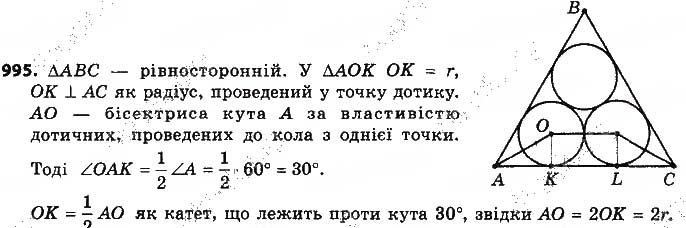 Завдання № 995 - § 22. Паралельне перенесення - ГДЗ Геометрія 9 клас О.С. Істер 2017