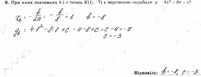 Завдання № 9 - Варіант 3 - ГДЗ Алгебра 9 клас О.С. Істер 2017 - Зошит для самостійних та контрольних робіт