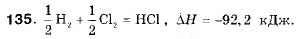 Завдання № 135 - § 14. Тепловий ефект хімічної реакції - ГДЗ Хімія 9 клас П.П. Попель, Л.С. Крикля 2009