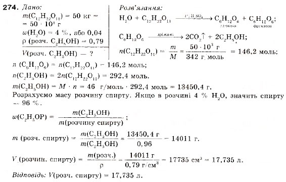 Завдання № 274 - § 30. Сахароза - ГДЗ Хімія 9 клас П.П. Попель, Л.С. Крикля 2009