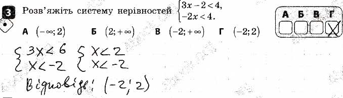 Завдання № 3 - Варіант 2 - ГДЗ Алгебра 9 клас Т. Л. Корнієнко, В. І. Фіготіна 2017 - Зошит для контролю знань