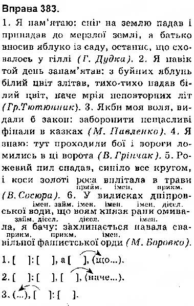 Завдання №  383 - СКЛАДНЕ РЕЧЕННЯ З РІЗНИМИ ВИДАМИ ЗВ’ЯЗКУ - ГДЗ Українська мова 9 клас О.В. Заболотний, В.В. Заболотний 2017