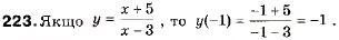 Завдання № 223 - 8. Функція. Область визначення, область значень, графік функції - ГДЗ Алгебра 9 клас В.Р. Кравчук, Г.М. Янченко, М.В. Підручна 2009