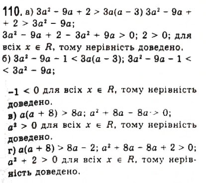 Завдання № 110 - § 2. Нерівності зі змінними - ГДЗ Алгебра 9 клас Ю.І. Мальований, Г.М. Литвиненко, Г.М. Возняк 2009