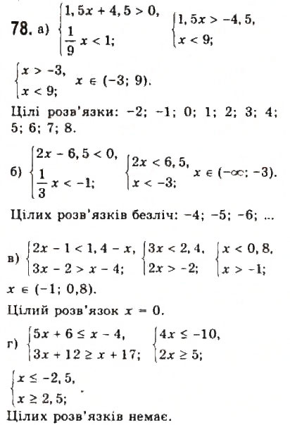 Завдання № 78 - § 2. Нерівності зі змінними - ГДЗ Алгебра 9 клас Ю.І. Мальований, Г.М. Литвиненко, Г.М. Возняк 2009