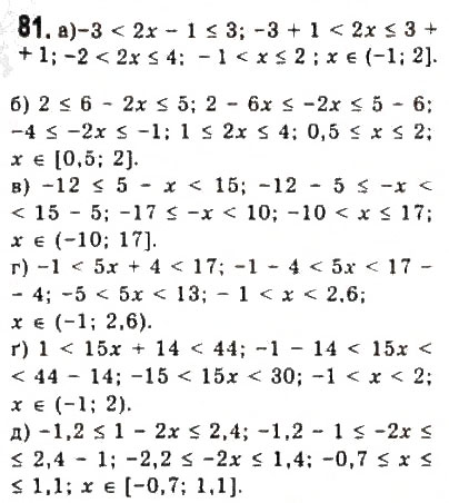 Завдання № 81 - § 2. Нерівності зі змінними - ГДЗ Алгебра 9 клас Ю.І. Мальований, Г.М. Литвиненко, Г.М. Возняк 2009