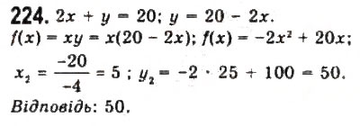 Завдання № 224 - § 4. Дослідження квадратичної функції і перетворення графіків функцій - ГДЗ Алгебра 9 клас Ю.І. Мальований, Г.М. Литвиненко, Г.М. Возняк 2009