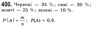 Завдання № 400 - § 8. Елементи теорії імовірностей - ГДЗ Алгебра 9 клас Ю.І. Мальований, Г.М. Литвиненко, Г.М. Возняк 2009