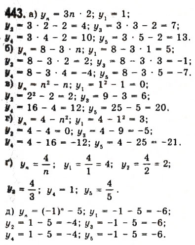 Завдання № 443 - § 10. Арифметична прогресія - ГДЗ Алгебра 9 клас Ю.І. Мальований, Г.М. Литвиненко, Г.М. Возняк 2009