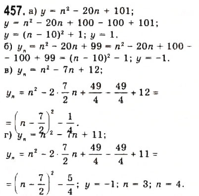 Завдання № 457 - § 10. Арифметична прогресія - ГДЗ Алгебра 9 клас Ю.І. Мальований, Г.М. Литвиненко, Г.М. Возняк 2009