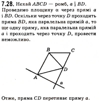 Завдання № 28 - § 7.1. Основні фігури геометрії та їхнє розміщення у просторі - ГДЗ Геометрія 10 клас О.Я. Біляніна, Г.І. Білянін, В.О. Швець 2010 - Академічний рівень