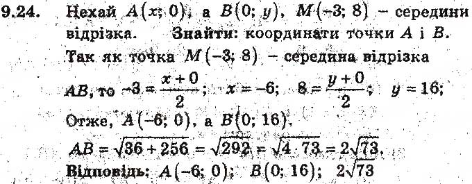 Завдання № 24 - 9. Відстань між двома точками із заданими координатами. Поділ відрізка в заданому відношенні. - ГДЗ Геометрія 9 клас А.Г. Мерзляк, В.Б. Полонський, М.С. Якір 2017 - Поглиблене вивчення