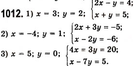 Завдання № 1012 - 26. Системи рівнянь з двома змінними. Графічний метод розв’язування системи двох лінійних рівнянь з двома змінними - ГДЗ Алгебра 7 клас А.Г. Мерзляк, В.Б. Полонський, М.С. Якір 2008