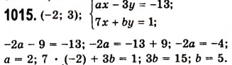 Завдання № 1015 - 26. Системи рівнянь з двома змінними. Графічний метод розв’язування системи двох лінійних рівнянь з двома змінними - ГДЗ Алгебра 7 клас А.Г. Мерзляк, В.Б. Полонський, М.С. Якір 2008