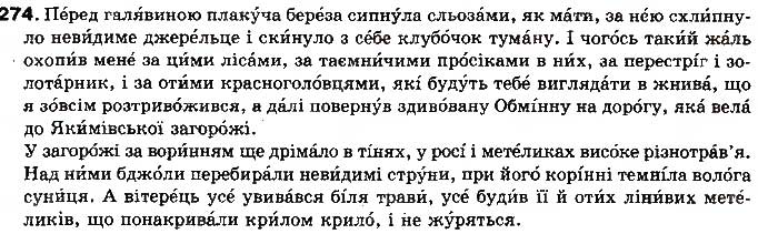 Завдання № 274 - § 24. Наголос в українській мові, його види. Роль наголосу в розрізненні слів і їхніх форм - ГДЗ Українська мова 10 клас М.Я. Плющ, В.І.Тихоша 2010